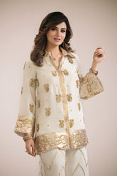 OFFWHITE RAWSILK DRESS