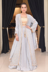Grey Chikankari Lengha Choli