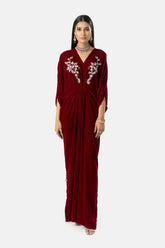 Maroon Velvet Kaftan