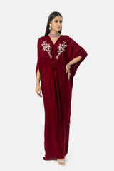 Maroon Velvet Kaftan