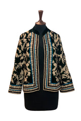 Royal Emerald Green Hand Embroidered Velvet Jacket. Perfect for Qawalis and Musical Evenings or Winter Dinners.