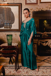Teal Rawsilk Kaftan