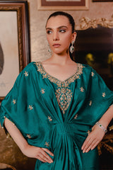Teal Rawsilk Kaftan