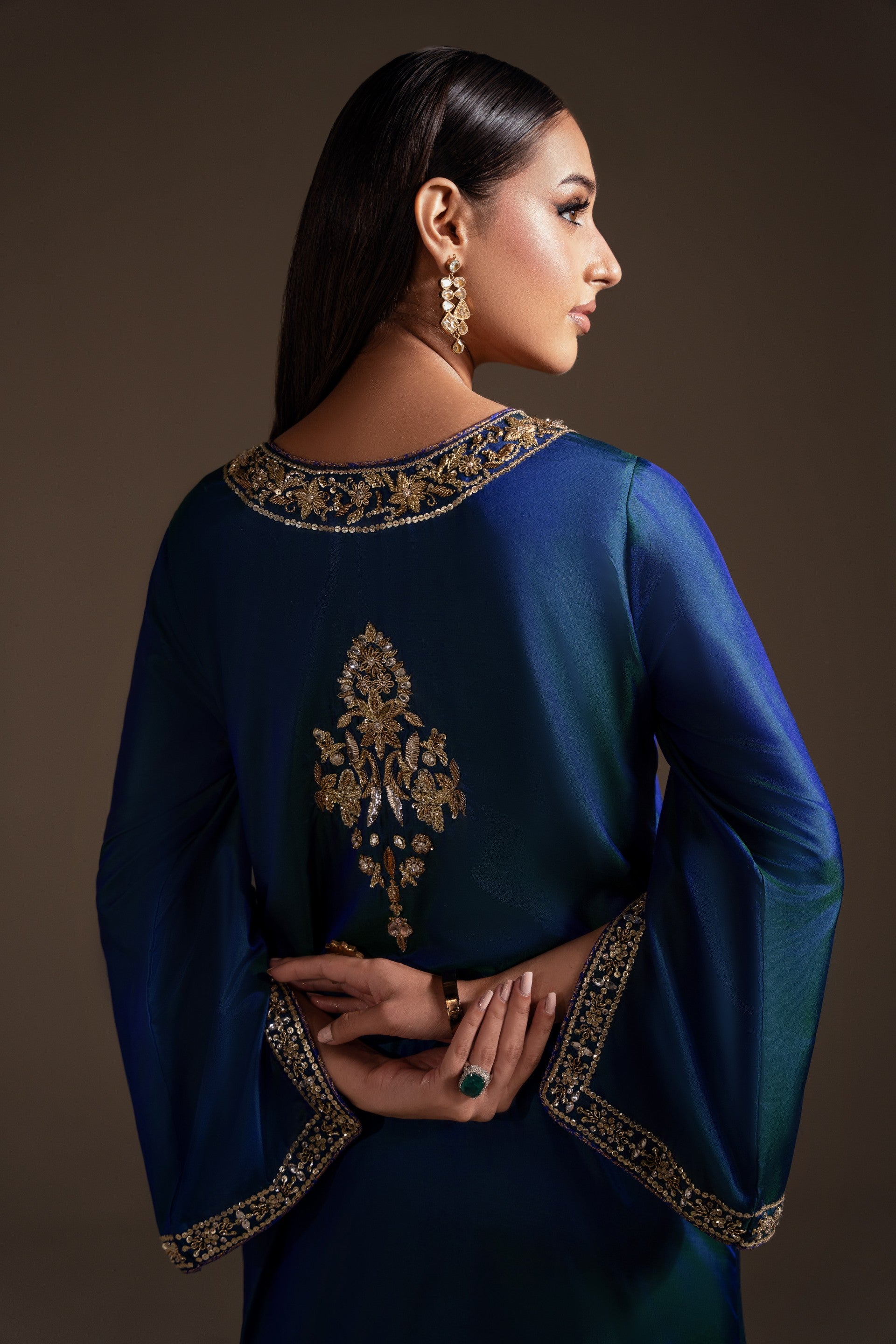 TWO TONE KETAN KAFTAN