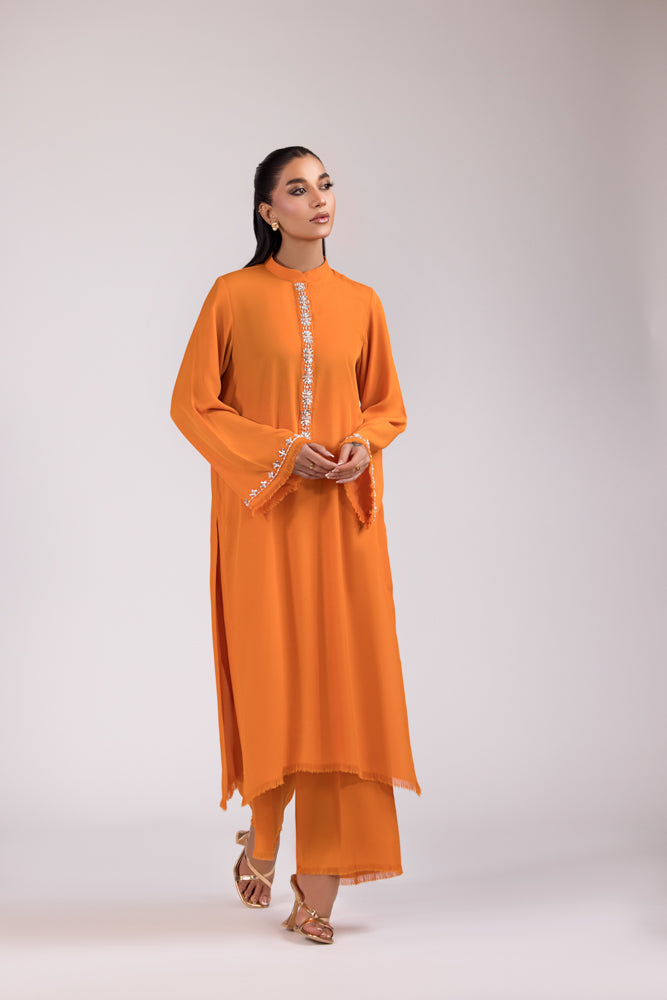 TANGERINE GEORGETTE DRESS