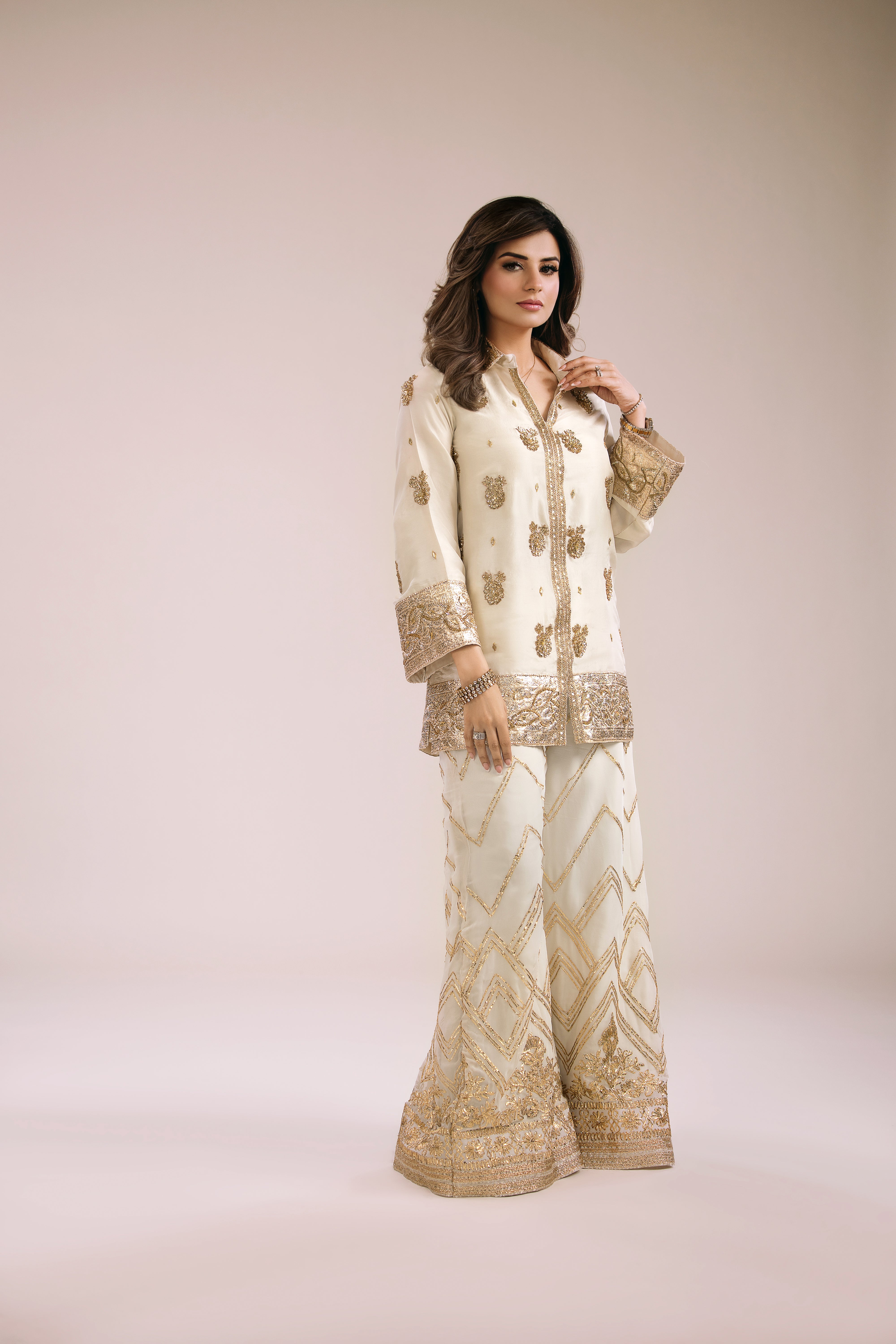 OFFWHITE RAWSILK DRESS