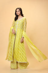 Dress into the elegance of this Peshwas designed from a mix of embroidered organza fabrics.